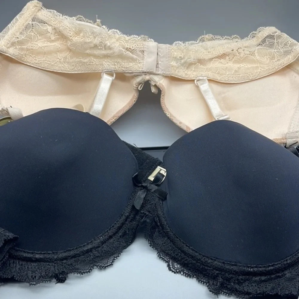Felina Lace w/ Mesh Inset and Micro Light Lift Pushup Bra Pack of 2, 34B or 36B - Picture 7 of 9
